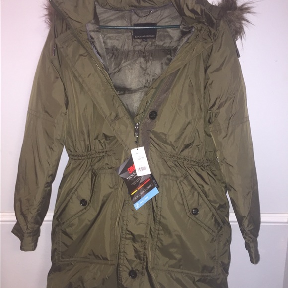 Long green banana republic nom feathered jacket. - Picture 4 of 6